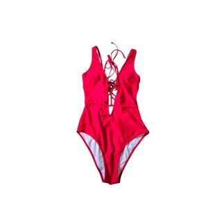 Red one piece swimsuit, size small